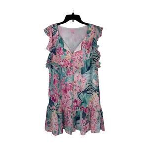 Lily Pulitzer Nora multi via flora Pink Floral Casual Dress Women's Sz L